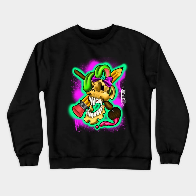 Skull Bunnie Crewneck Sweatshirt by RiaRabitt